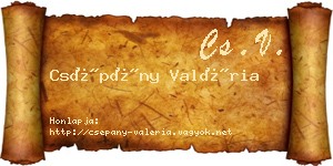 Csépány Valéria névjegykártya