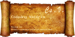 Csépány Valéria névjegykártya